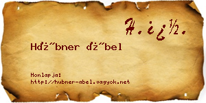 Hübner Ábel névjegykártya